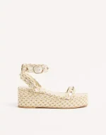 Valentino Rockstud Flatform Sandal In Laminated Nappa Leather 45Mm